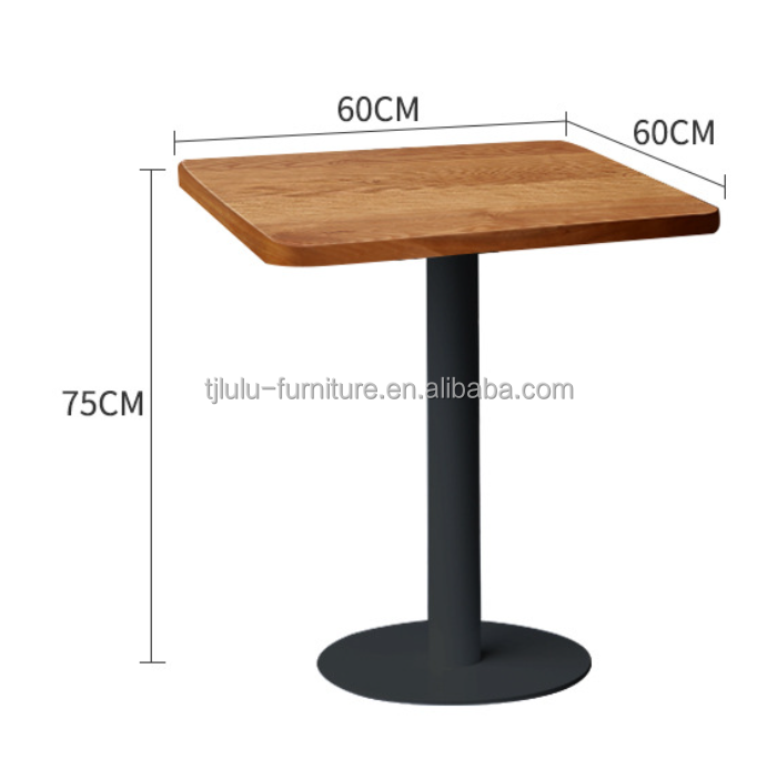 Modern Simple Style Dining Table Set for Office Building Solid Wood Restaurant Table