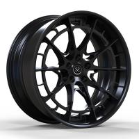 Matte Black fait sur commande 2 morceaux a forgé les rais multi de roues pour allier des jantes