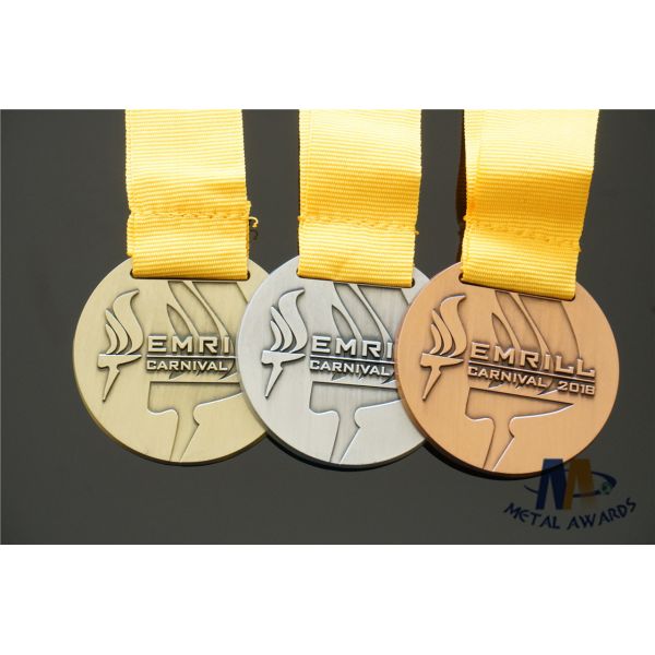 OEM Die Cast Torch Medals Antique Silver / Copper Eco - Friendly