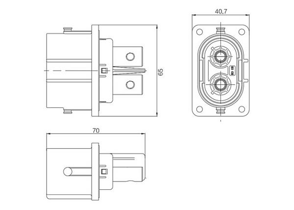Electrical 200A 2 Pin Plug And Socket Connectors CE Certification