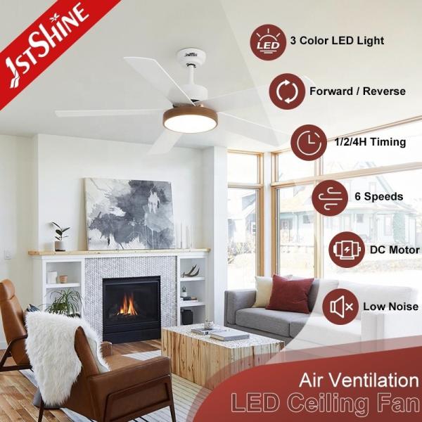 52 Design simples 3 cores Dimmable Ventilador de teto Material de metal leve e 10 para motor