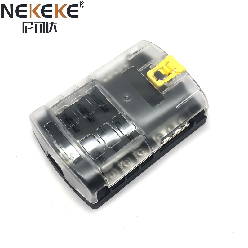 6 Way Blade Fuse Holder Negative Bolck Box With Protective Cover Screw Terminal