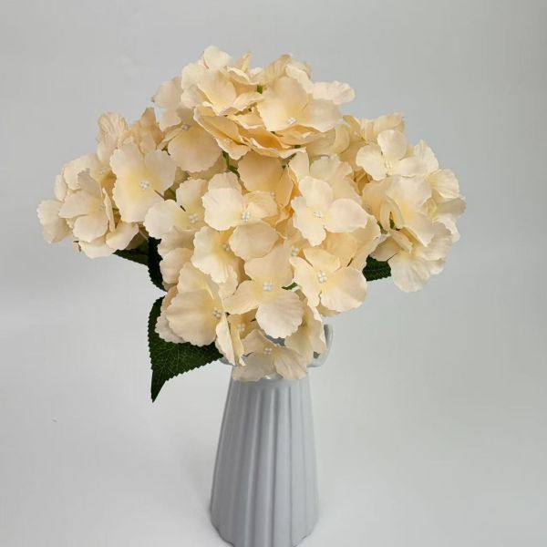 Artificial hydrangea with leaves, artificial flower wedding setting, wedding signage decoration, home placement