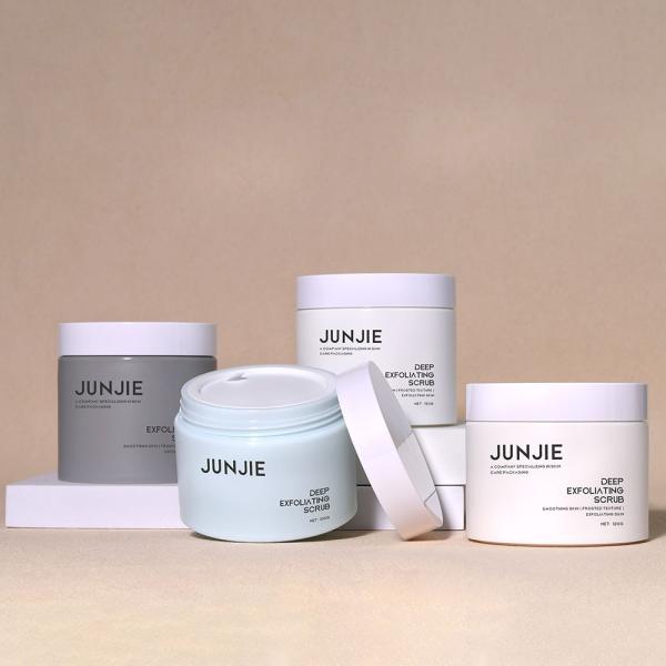 Impression à écran de soie 80-200g Grand conteneur Crème de gommage pour le corps Crème de beurre pour le corps Ecologique Bouteille à double paroi Bouteilles larges en plastique