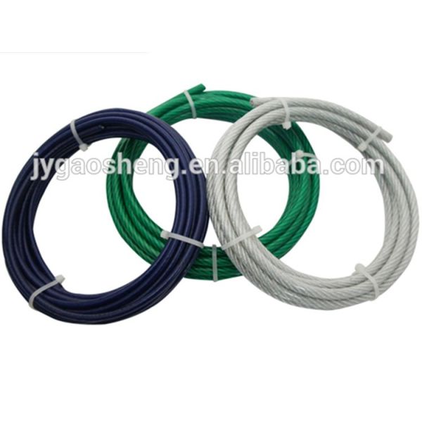 Black White Nylon Coated PVC Coated Wire Rope 1/8
