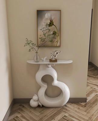 De madeira inoxidável da tabela moderna da entrada do mármore de Art Minimalist
