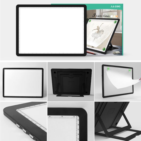 CE FCC ROHS Certified LED Light Pad A4 D90 6 Level Natural Light Drawing Board for 2D Animation Sketching Applications