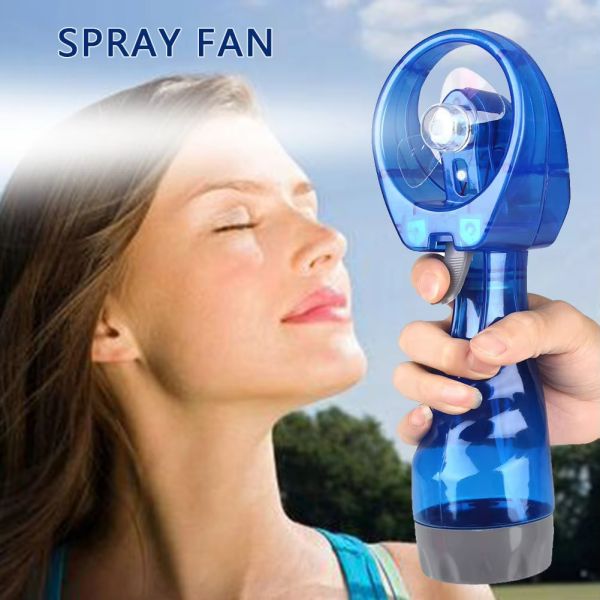 Battery Powered Summer Outdoor Travel Hand Held Standing Mini Portable Water Mist Spray Bottle Cooling Fan with Water Tank
