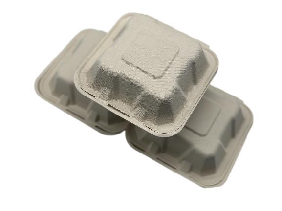 Hamburger do bagaço recipientes para viagem biodegradáveis de 6 polegadas 20g