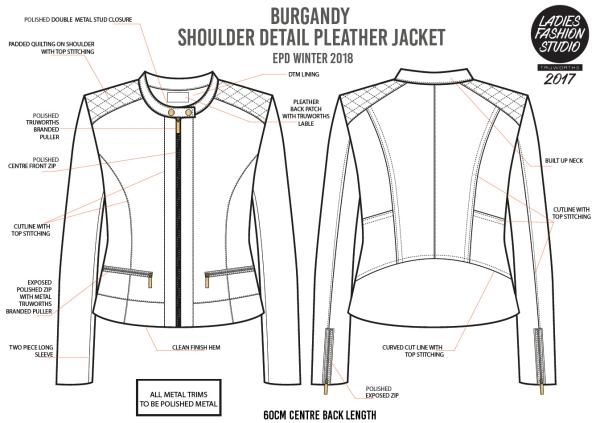 Mandarin Collar Womens PU Leather Jacket , Burgundy Pleather Biker Jacket TW75801