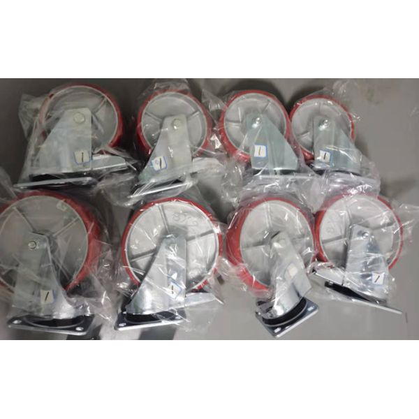 Europe Industrial Swivel PU Castor With Brake 500kg