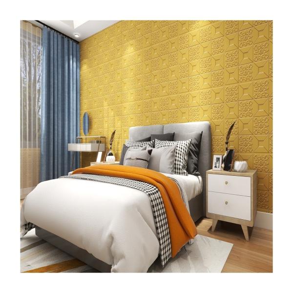 Durable Waterproof Modern Simple Wall Decorative Leaf Flower Shape 3d PE foam Wall Panels Wallpaper for Administration