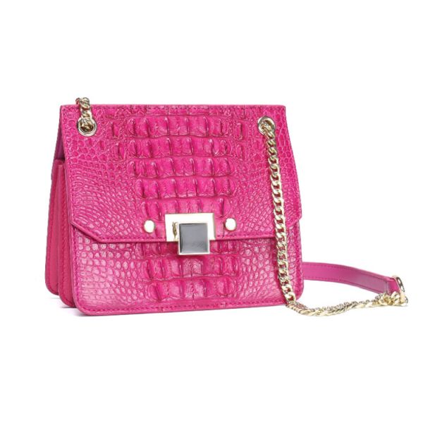 2019 alligator leather one-shoulder cross small square bag fashion crocodile leather ladies bag
