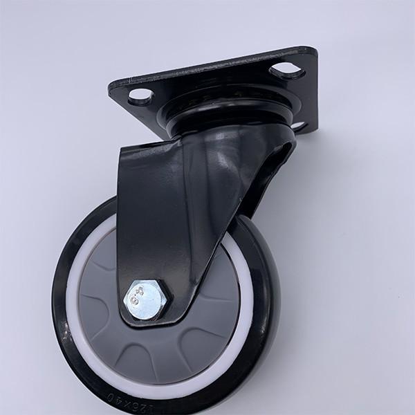8 Inch Black PU Swivel Caster with 360 Degree Top Plate