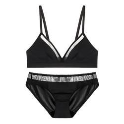 ODM Plus Size Bra Sets Strapless 18-35 Years Women'S Brief Sets Black Lingerie