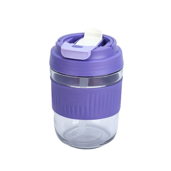 400ML/550ML High Heavy Base Clear Glasses Cup with Straw Creative and Unique Design