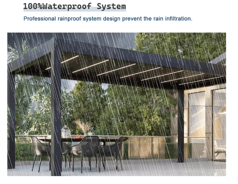 Luxury outdoor shutters awning Terrace awning waterproof electric