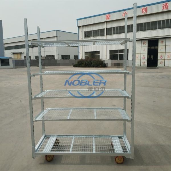 Empuje holandés de la carretilla de la flor de la rueda de goma y plegamiento material de la madera contrachapada de tracción