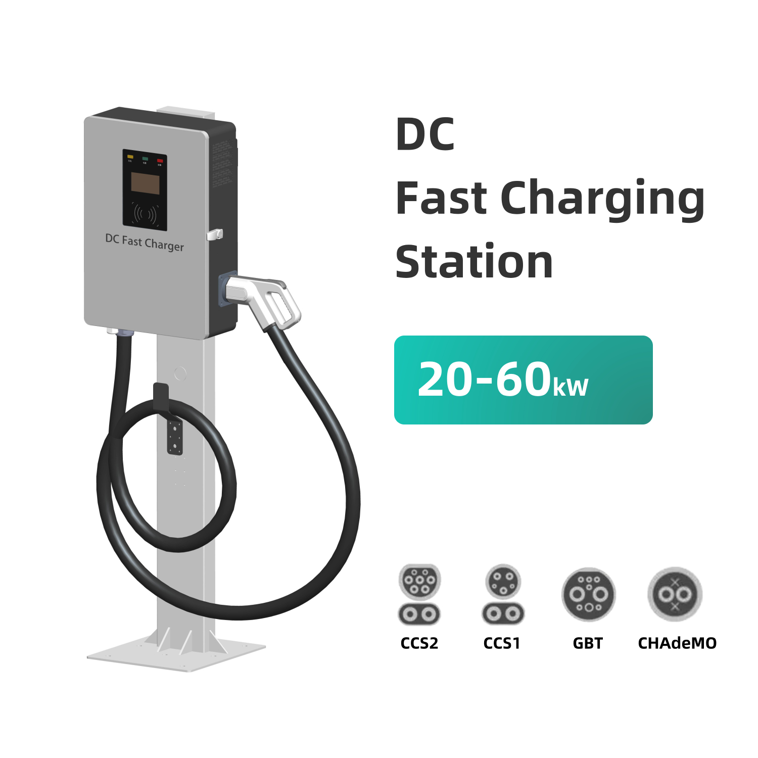 DC Fast Charger 20KW to 40KW Wall Mounted EV Charging Station Designed for Charging in Urban Public and Commercial Spaces