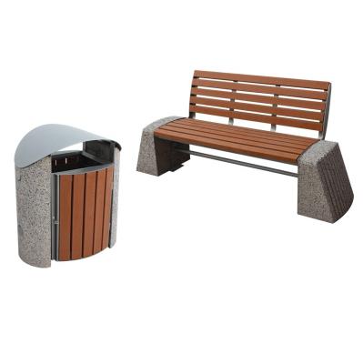 Bancos de plástico reciclado de pé livre ao ar livre para parque público