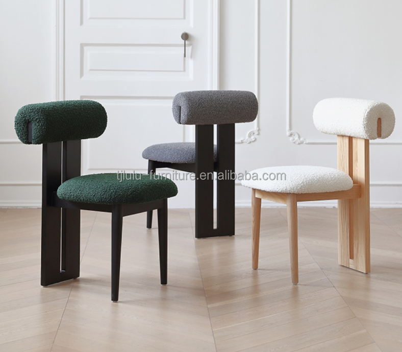 Modern Living Furniture Design Fabric Dining Room Restaurant Chair with Solid Wood Style