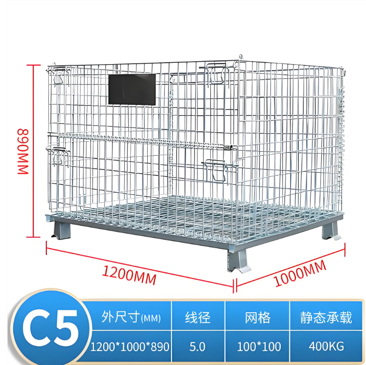 Heavy Duty Wire Mesh Storage Cage 1000kg Load Capacity High Stack Stack Up 1200x800x1000mm