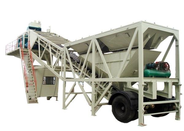 Small Mobile Concrete Plant , Portable Ready Mix Cement Concrete Batching Plant