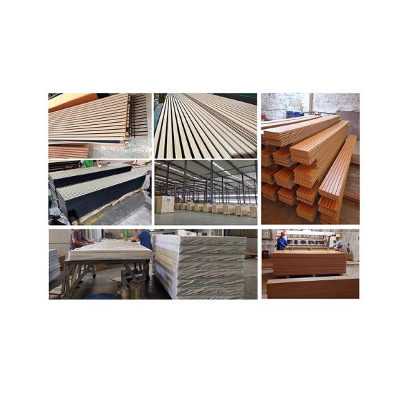 Modern Wooden Wall Slat Panels Soundproof Wall Panels With Stripes Pattern