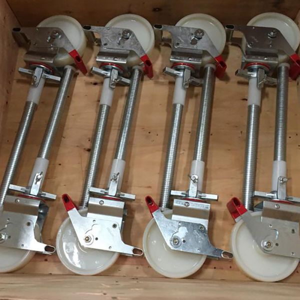OEM Твердая стальная стебель нейлоновые леса кастеры регулируемые промышленные кастеры колеса