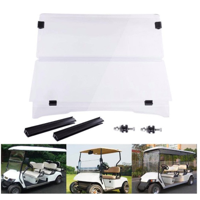 HECASA Clear Golf Cart Windshield Compatible with 1994-2014 EZGO TXT Medalist