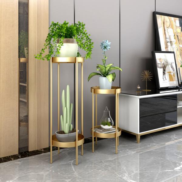Rustproof Round 80cm Height Two Layer Plant Stand