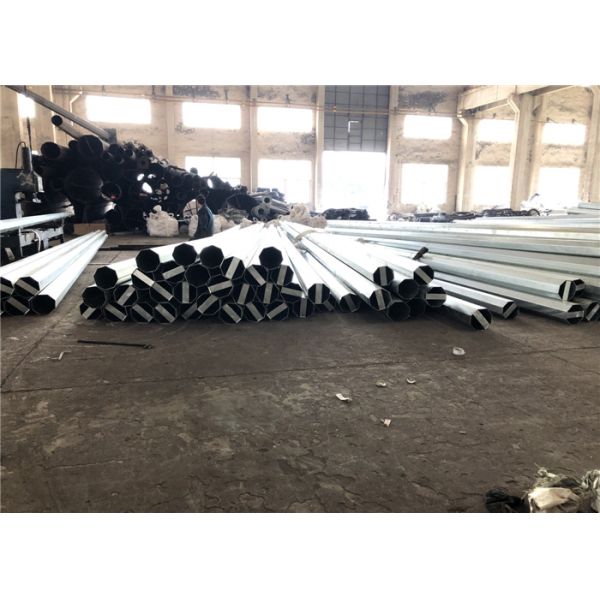 220KV Q345 Anti - Corrosive Steel Tubular Pole , Galvanized Light Pole