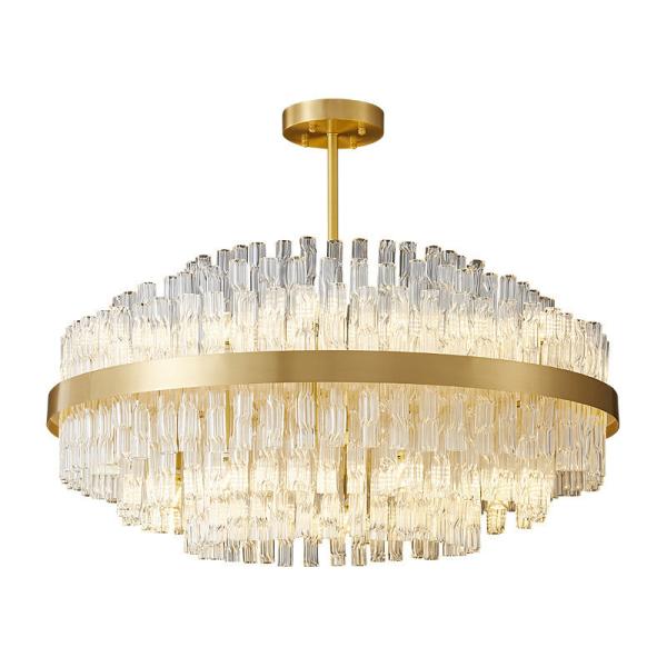 JYLIGHTING Modern Luxury Hotel Crystal Chandelier Nordic Living Room Bedroom Hotel High-End Villa All-Copper LED Chandelier Modern Pendant Light