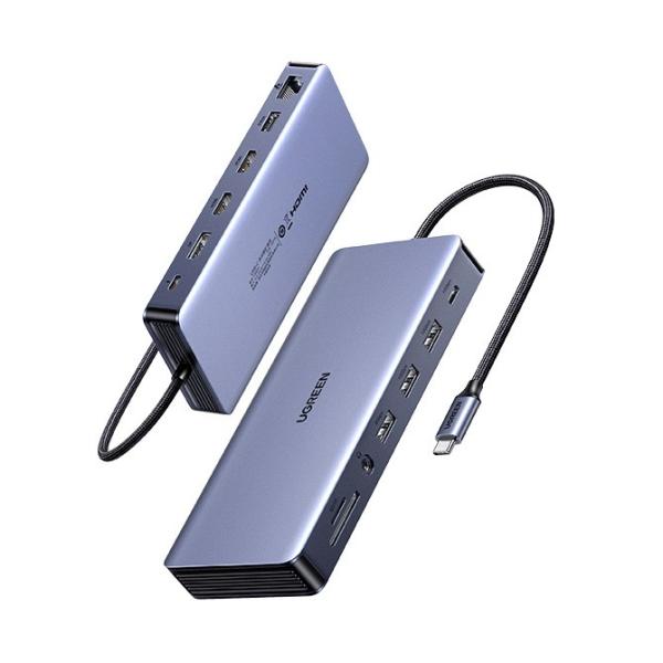 Revodok Pro 313 Laptop Docking Station 13 in 1 4K Triple Display USB C Dock Dual HD-MI, DP, 10Gbps Data Port