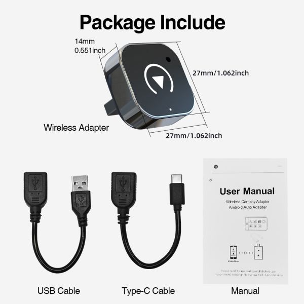 Source factory cross-border carplay wired to wireless carplay dongle dual-channel