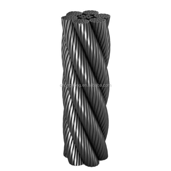 Ungalvanized 6x36 Steel Wire Rope 12mm to 44mm Diameter Suitable for Various Lifting Applications