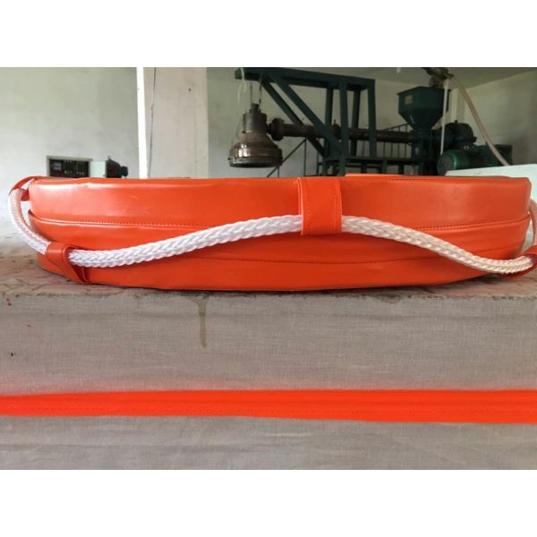 Yellow / White PVC Horseshoe Lifebuoy Leisure Boat Yacht Lifesaving Ring