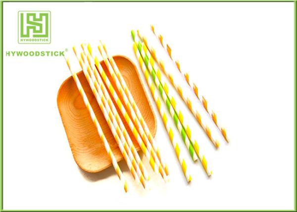 Wedding Decoration Striped Paper Straws For Drinking 197 * 6mm Size