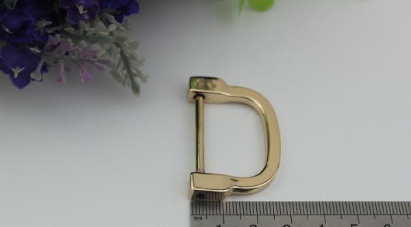 Customized light gold metal d ring,25mm d ring buckles for bag