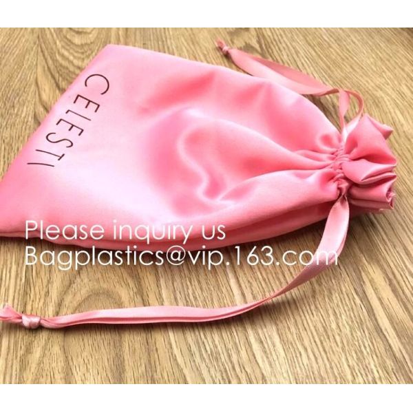 Gift bag With Drawstring,Bag For Hair Extension,Pouch For Jewelry,Ivory Satin Drawstring Pouch bags,Promotion Colorful S