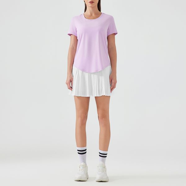 Women's Pleated Tennis Skort High Waisted Quick Dry Yellow Flared A Line Design