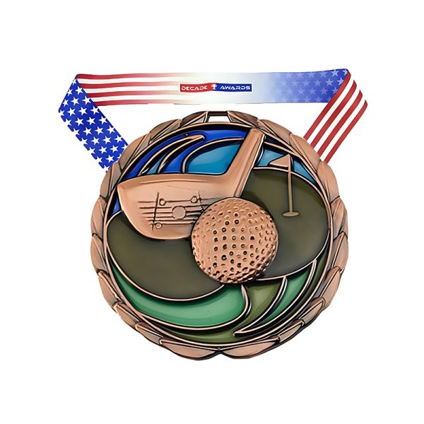 2.75″ Premium Zinc Alloy Custom Medallions Golf Medal Customized For Golf Course