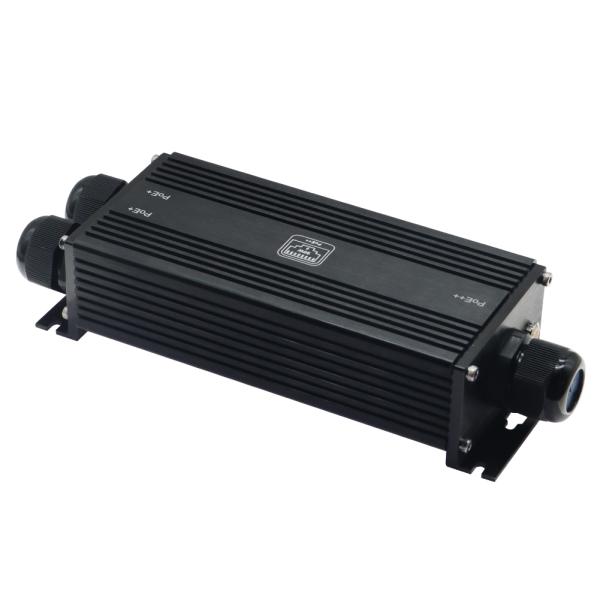 IP67 防水 1 入力 2 出力 90W 産業用ギガビット PoE エクステンダー
