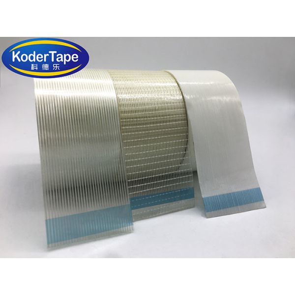 PET Film with Glass Yam Transparent Synthetic Rubber Adhesive Filament Tape