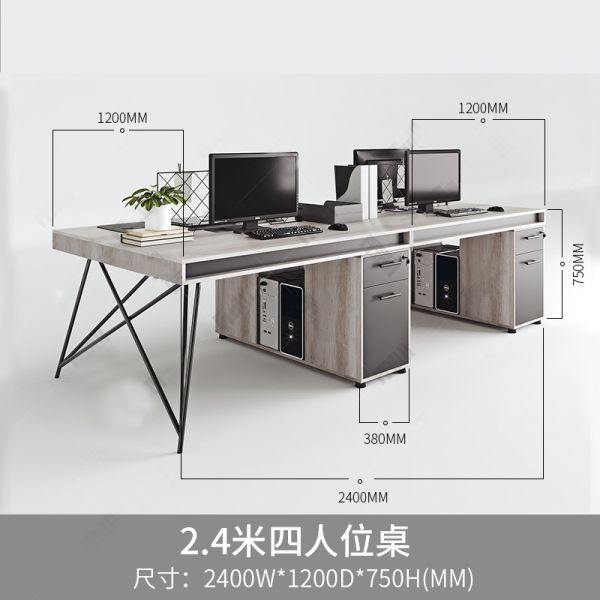 Solid Wood Industrial Style Office Staff Desk with Customized Colors and Mail Packing