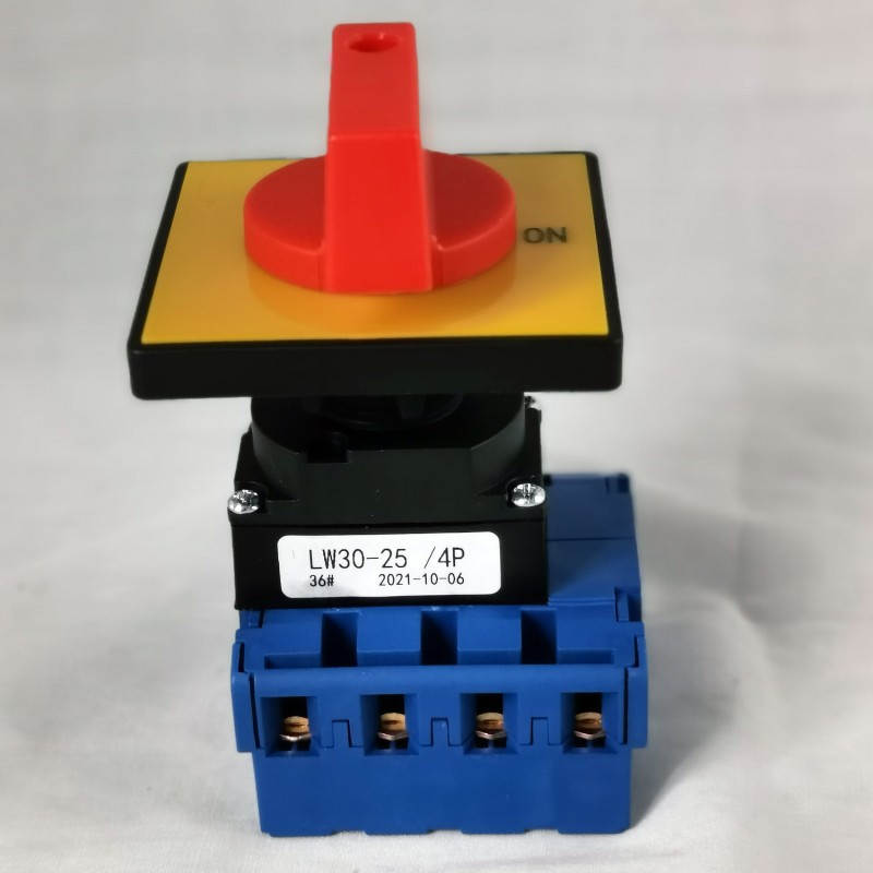 Single-Hole Panel Mounting Installation LW30 Series 25A Rotary AC Isolator Switch 4P Isolator Main Switch Cam Type