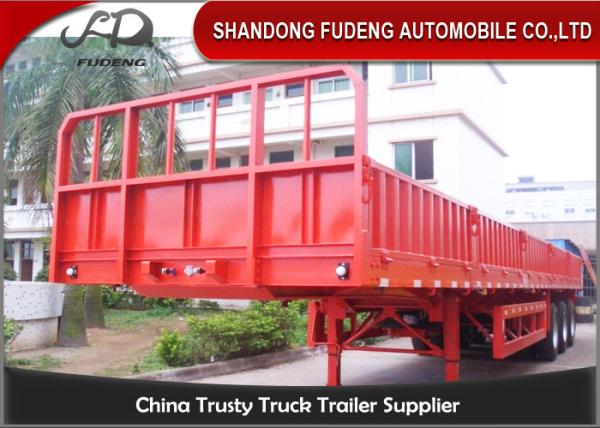3 axles 50Tons Side wall semi trailer 40ft Flatbed trailers with side wall