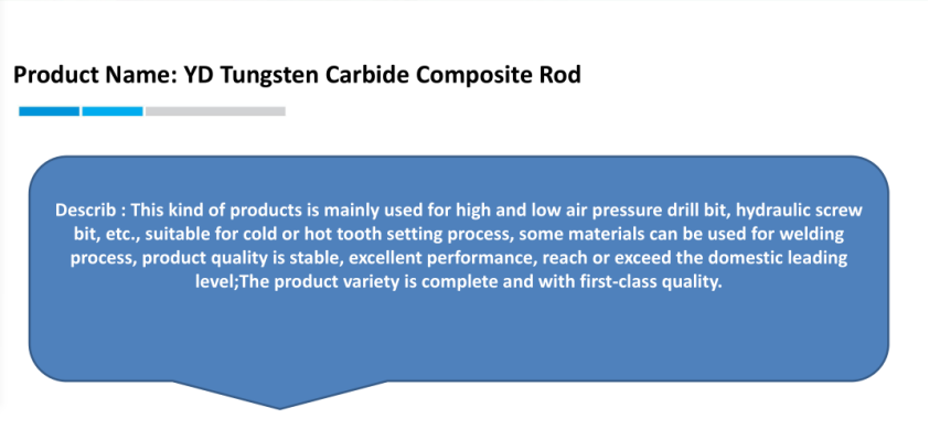 YD Tungsten Carbide Composite Hardfacing Welding Rods Electrode For Drill Bit