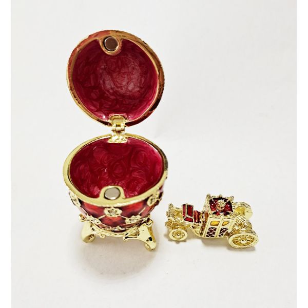 Decorative Earring Ring Trinket Holder Box Hand Painted Faberge Egg Style Hinged Jewelry Box Case for Home Ornament