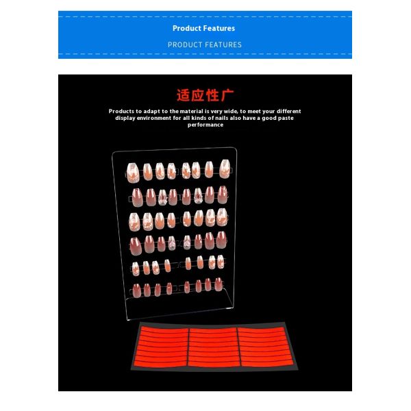 High Viscosity Red Crystal Nail Tape Cut-Free Adhesive Sticker with Double Sided Acrylic Wearable Manicure Display Tape